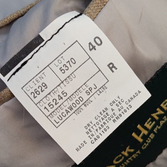 JACK HENRY MEN'S ZANTE' ULTIMO LUXURY BLAZER W/ITALIAN FABRIC (CANADA) - Picture 16 of 17